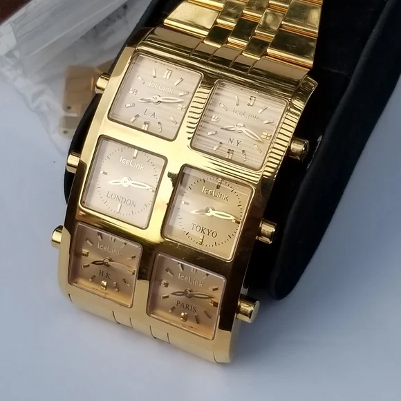 Rare IceLink Ambassador Presidential Six TimeZone VintageLuxury Unisex Watch